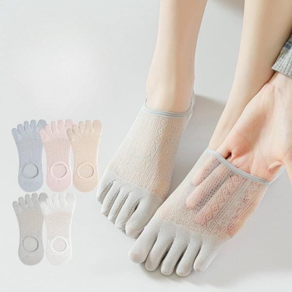 Airy Lace Bamboo Toe Socks - 3 Pairs
